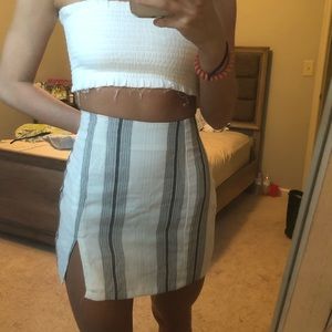 White and blue skirt